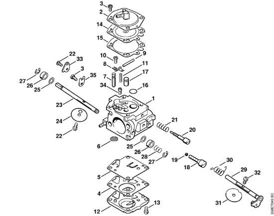 Carburetor WJ-108 Cut-off machines (TS) TS 400 Stihl