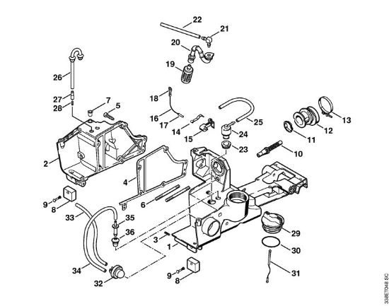 Tank housing Japan Cut-off machines (TS) TS 400 Stihl