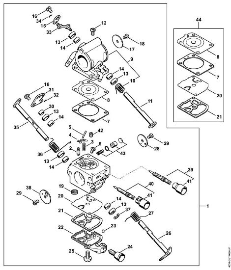 Carburetor 4238/03 Cut-off machines (TS) TS 410-A Stihl