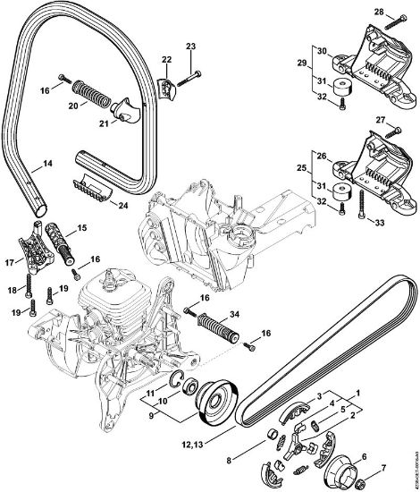 Clutch, Handlebar Cut-off machines (TS) TS 410-A Stihl