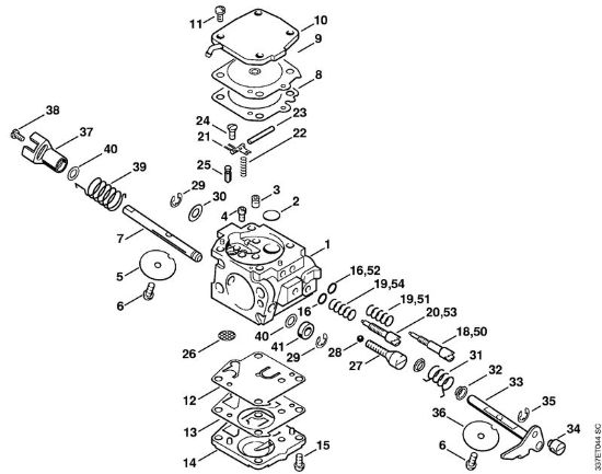 Carburetor HS-276 (25.2003) Cut-off machines (TS) TS 460 Stihl