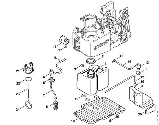 Fuel tank, Tank vent Cut-off machines (TS) TS 460 Stihl