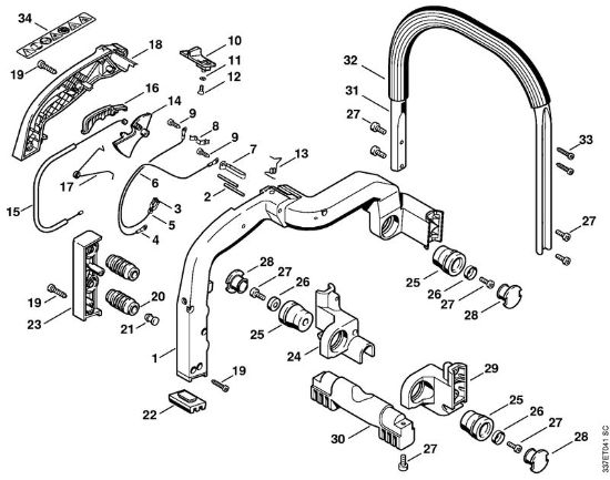 Handle Cut-off machines (TS) TS 460 Stihl