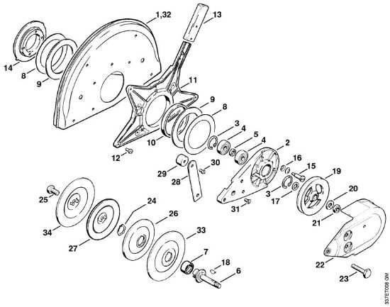 Support with guard (38.95) Cut-off machines (TS) TS 460 Stihl
