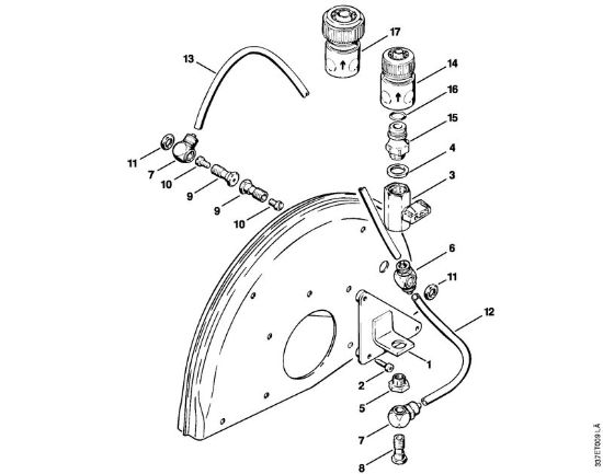 Water attachment (38.95) Cut-off machines (TS) TS 460 Stihl
