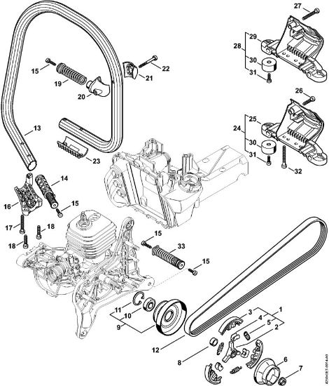 Clutch, Handlebar Cut-off machines (TS) TS 500i-A Stihl