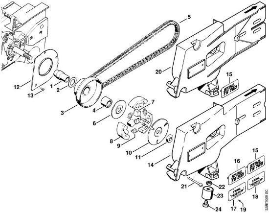 Coupling, Cast arm Cut-off machines (TS) TS 510 Stihl