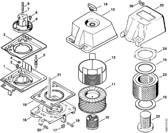 Filter housing, Air filter Cut-off machines (TS) TS 510 Stihl