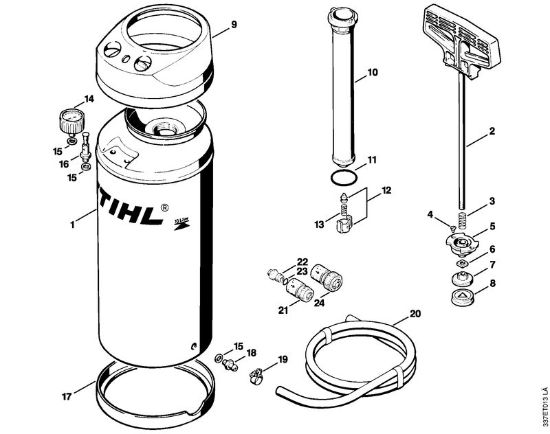 Pressurized water tank (23.96) Cut-off machines (TS) TS 510 Stihl