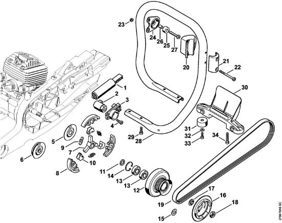 Belt tensioner, Clutch Cut-off machines (TS) TS 700 Stihl