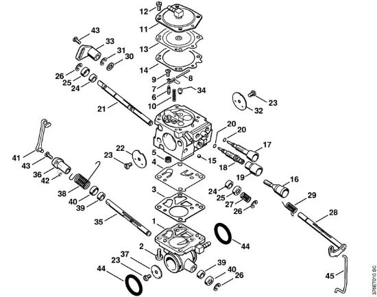 Carburetor HS-314 (43.2007), (21.2011) Cut-off machines (TS) TS 700-Z Stihl