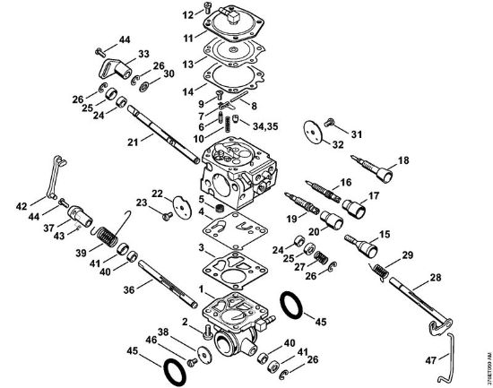 Carburetor WJ-114 Cut-off machines (TS) TS 700-Z Stihl