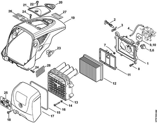Air filter, Shroud Cut-off machines (TS) TS 800-Z Stihl