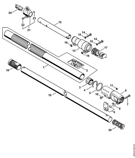 Drive tube assembly Cordless hedge cutters (HLA) HLA 85 Stihl