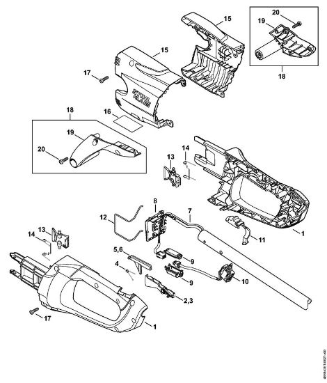 Handle housing, Cover Cordless hedge cutters (HLA) HLA 85 Stihl