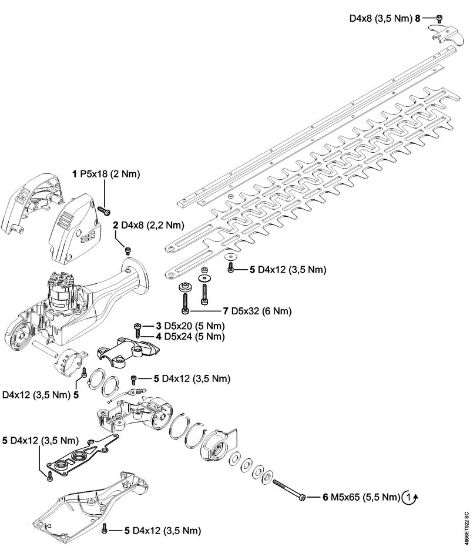 Tightening torques Cordless hedge cutters (HLA) HLA 85 Stihl