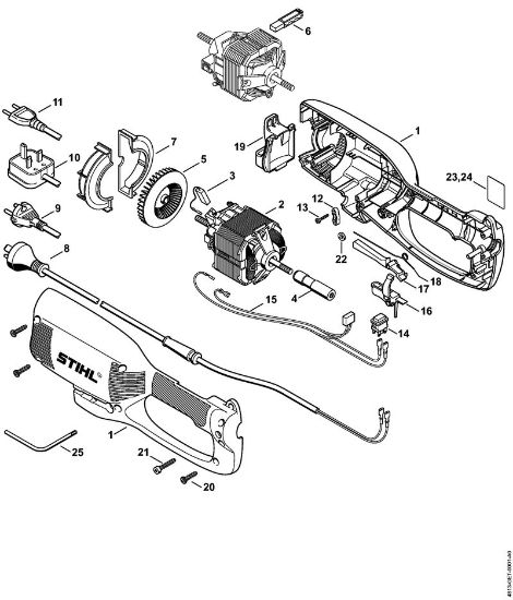 Housing, Electric motor Electric hedge cutters (HLE) HLE 71 Stihl