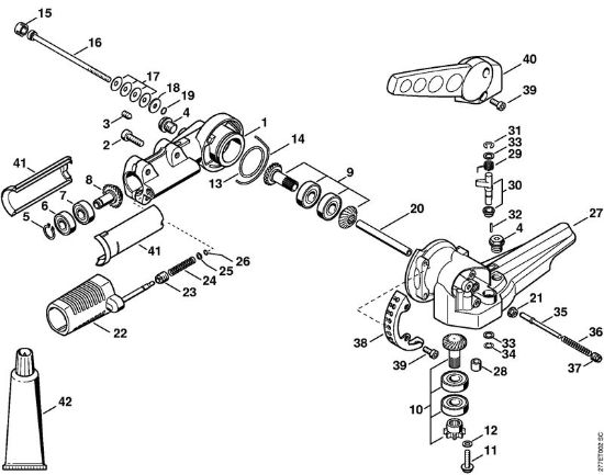 Angle drive, adjustable thru 125° Electric hedge cutters (HLE) HLE 71 K Stihl