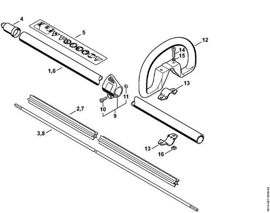 Drive tube assembly, Loop handle Electric hedge cutters (HLE) HLE 71 K Stihl
