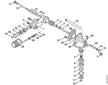 Angle drive 0° - 90° (24.2005) Extended reach hedge trimmers (HL) HL 75 Stihl