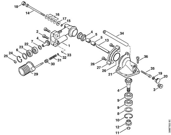 Angle drive 0° - 90° (46.2000) Extended reach hedge trimmers (HL) HL 75 Stihl
