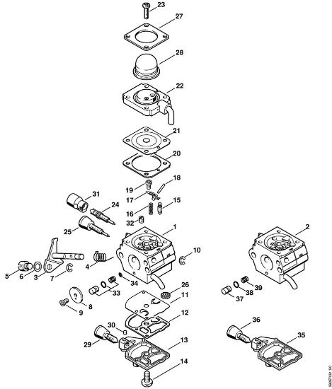 Carburetor C1Q-S157, C1Q-S69 (41.2017) (45.2009) Extended reach hedge trimmers (HL) HL 75 Stihl