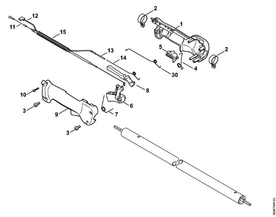 Handle (24.2002) Extended reach hedge trimmers (HL) HL 75 Stihl
