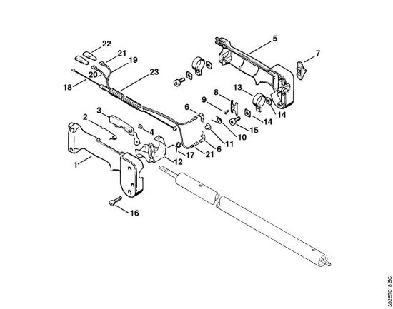 Handle    X 36 959 794 (37.1997) Extended reach hedge trimmers (HL) HL 75 Stihl