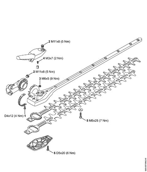 Tightening torques Extended reach hedge trimmers (HL) HL 92 C-E Stihl