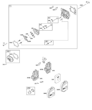 A - Air Cleaner, Cylinder Head, Gasket Set B&S - 08 €¦ 08P502-0004-H1 Stihl