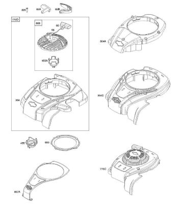 C - Blower Housing, Rewind Starter B&S - 08 €¦ 08P502-0004-H1 Stihl