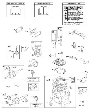 C - Camshaft, Crankshaft, Cylinder, Cylinder Head, Operator's Manual, Piston/Rings/Connecting Rod, Warning Label B&S - 09 €¦ 093312-0182-B1 Stihl