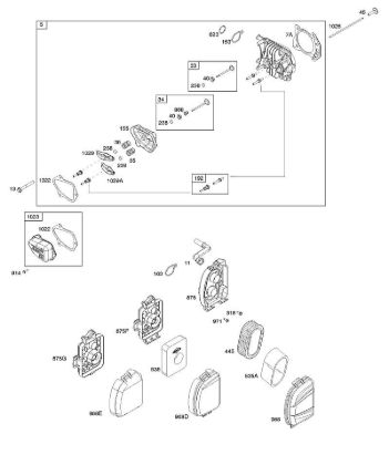 A - Air Cleaner, Cylinder Head B&S - 09 €¦ 093J02-0062-H1 Stihl