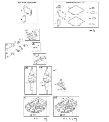 D - Camshaft, Crankcase Cover/Sump, Crankshaft, Gasket Set - Engine, Gasket Set - Valve, Piston/Rings/Connecting Rod B&S - 09 €¦ 09T502-2236-B1 Stihl