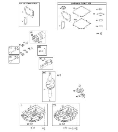 D - Camshaft, Crankcase Cover/Sump, Crankshaft, Gasket Set - Engine, Gasket Set - Valve, Piston/Rings/Connecting Rod B&S - 09 €¦ 09T602-0128-B1 Stihl