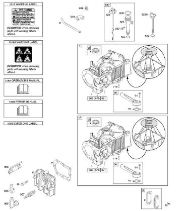 E - Cylinder, Cylinder Head, Lubrication, Operator's Manual, Warning Label B&S - 09 €¦ 09T602-0128-B1 Stihl