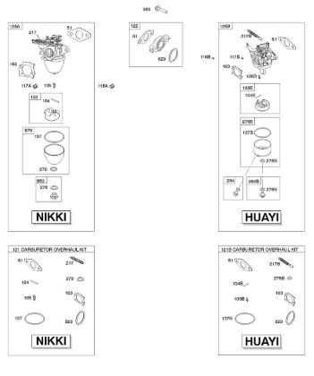E - Carburetor, Kit Carburetor OverHaul B&S - 10 €¦ 100602-2131-B8 Stihl