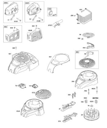 C - Blower Housing, Exhaust System, Flywheel, Rewind Starter B&S - 10 €¦ 100802-0126-H8 Stihl