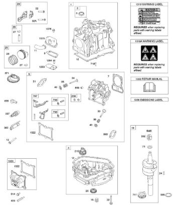 D - Cam Gear, Crankcase Cover/Sump, Crankshaft, Cylinder, Cylinder Head, Piston/Rings/Connecting Rod B&S - 10 €¦ 100802-0126-H8 Stihl