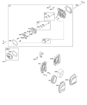 A - Air Cleaner, Cylinder Head B&S - 10 €¦ 103M02-0061-H1 Stihl