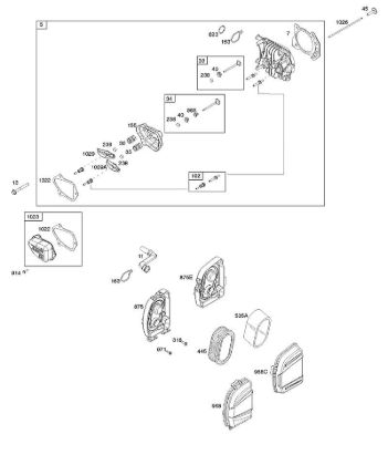 A - Air Cleaner, Cylinder Head B&S - 10 €¦ 104M0B-0123-H1 Stihl