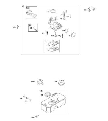 D - Carburetor, Fuel Supply B&S - 10 €¦ 10A902-2128-E1 Stihl