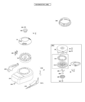 B - Blower Housing/Shrouds, Flywheel, Rewind Starter B&S - 10 €¦ 10F902-0111-B1 Stihl