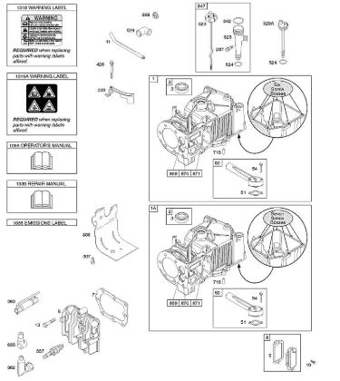 F - Cylinder, Cylinder Head, Lubrication, Operator's Manual, Warning Label B&S - 10 €¦ 10T502-1111-B1 Stihl