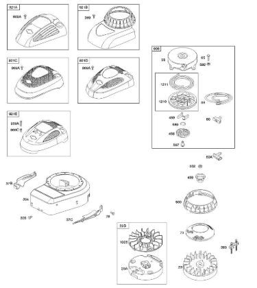 B - Blower Housing/Shrouds, Flywheel, Rewind Starter B&S - 10 €¦ 10T802-0180-H1 Stihl
