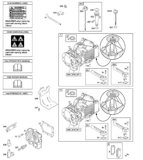 F - Cylinder, Cylinder Head, Lubrication, Operator's Manual, Warning Label B&S - 10 €¦ 10T802-0198-B1 Stihl