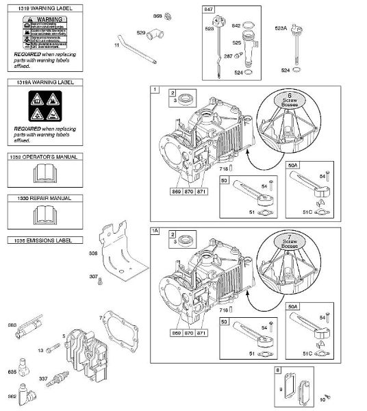 F - Cylinder, Cylinder Head, Lubrication, Operator's Manual, Warning Label B&S - 10 €¦ 10T802-0198-H1 Stihl
