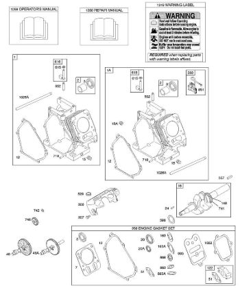 D - Cylinders, Crankshaft, Engine Gasket Set B&S - 11 €¦ 110412-0153-E1 Stihl