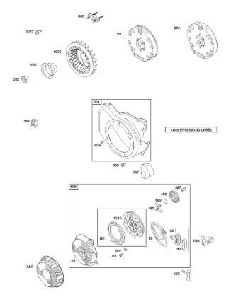 F - Flywheel, Blower Housing, Rewind Starter B&S - 11 €¦ 110412-0153-E1 Stihl