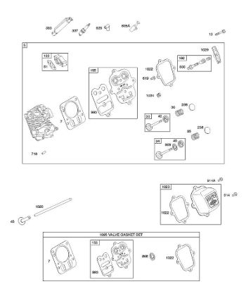 C - Cylinder Head, Valve Gasket Set B&S - 11 €¦ 110492-0165-E1 Stihl
